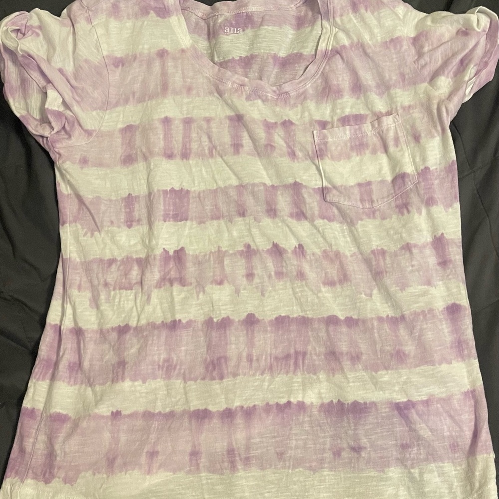 Anna Lavender and White Striped Tee